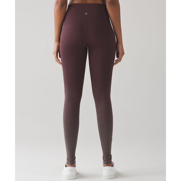Lululemon Wunder Under Pant Hi-Rise Ombre Black Cherry Leggings Women's Size 4 - Picture 8 of 11